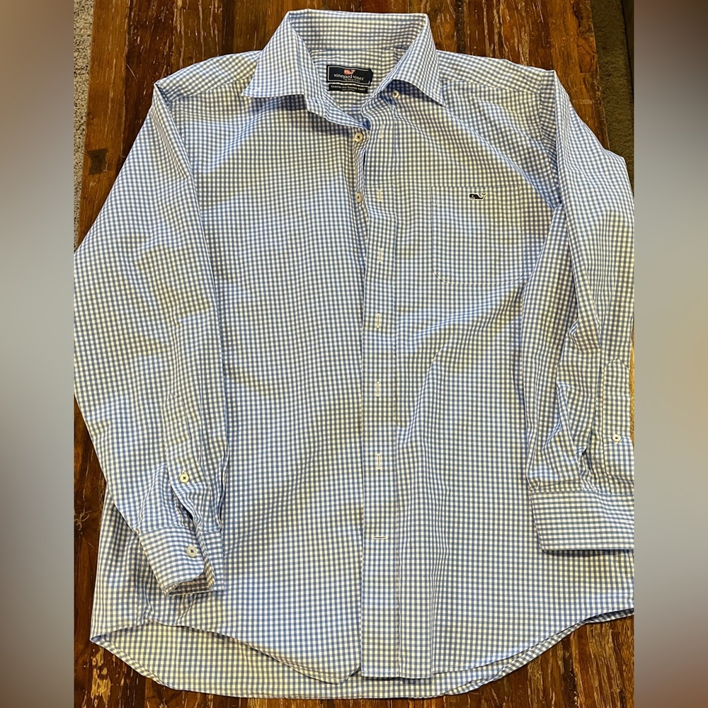 Vineyard Vines Light Blue Gingham Shirt